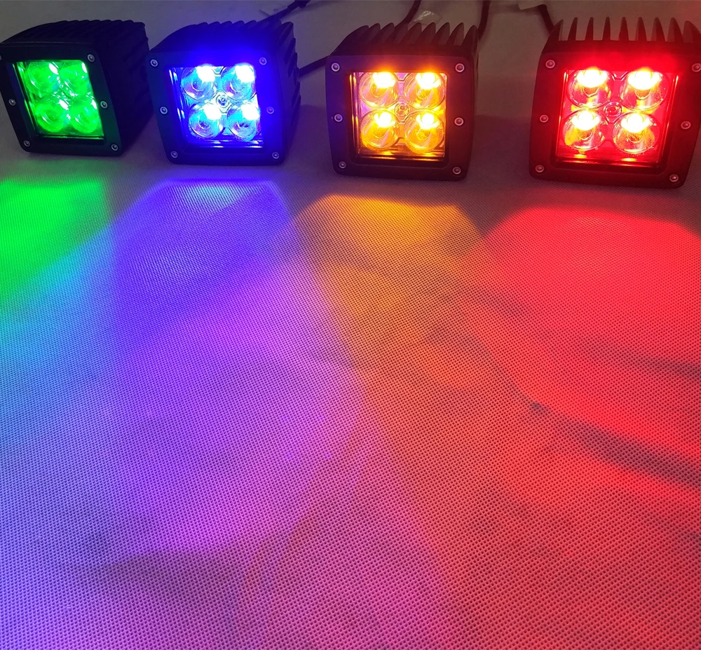 2pcs 3 inch 60W Led Work Light Off-road Driving Fog Lamp Amber/Red/Blue/Green Cube Pods IP68 for ATV Truck SUV Hunting Fishing - view 2