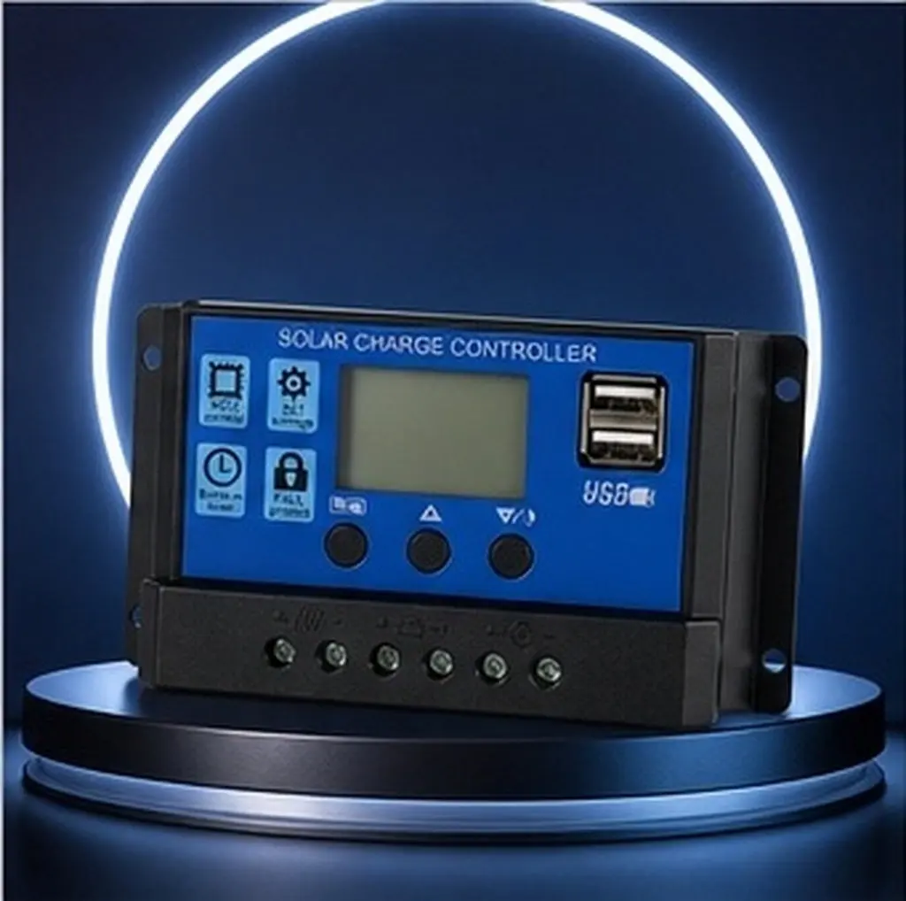 30A 12V 24V Solar Battery Charge Controller Intelligent Regulator for Home Solar Panel Battery with USB Dual Ports Backlight