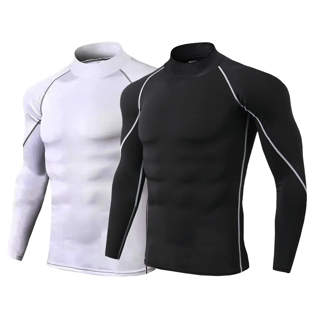 Herren Sport T-Shirt Schnelltrocknend Bodybuilding Laufshirt Shapewear Langarm Kompressions-Oberteil Fitness T-Shirt Herren Workout