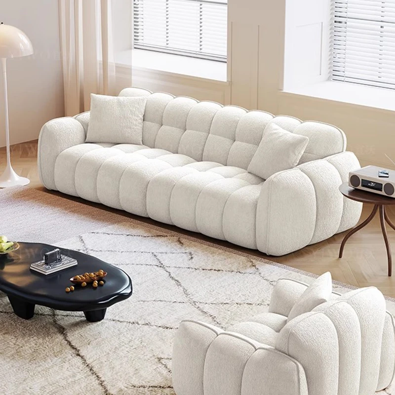 أرائك غرفة المعيشة على شكل سحابة لطيفة مقاس كبير على الطراز الصيني شرفة كريمية أرائك غرفة المعيشة البيضاء الرخيصة تصميم منزلي Sillon Cama