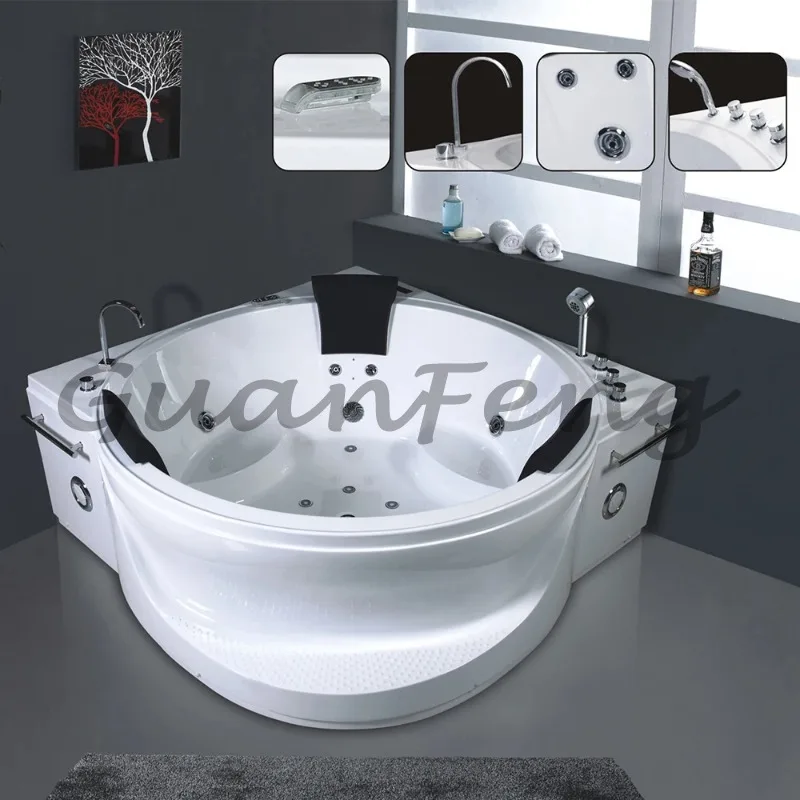 Eco-friendly round freestanding bathtub whirlpool jet underwater bathtub