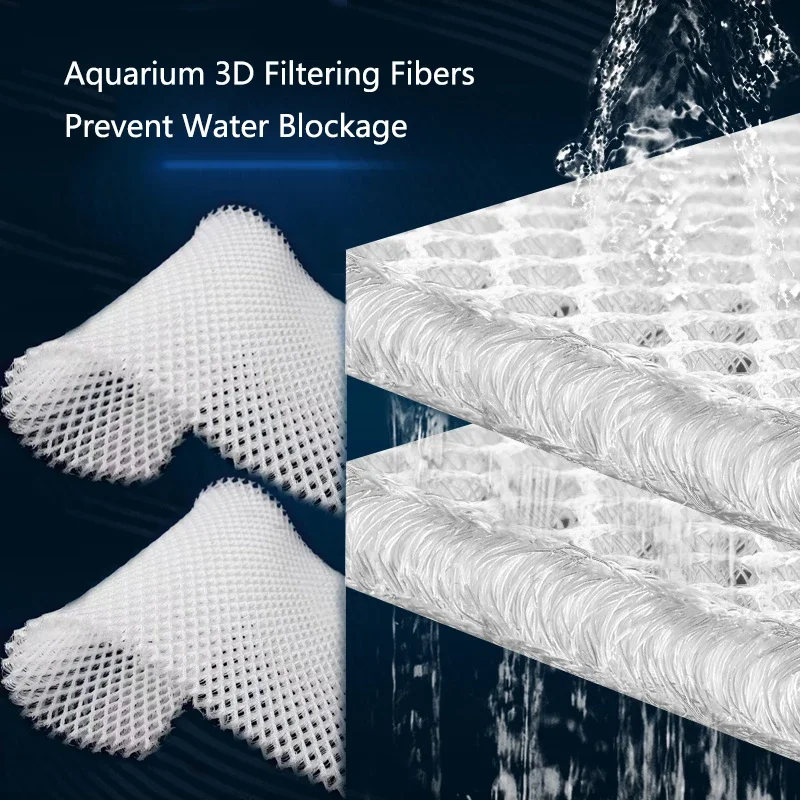 3D Aquarium Filtration Fiber Prevent Water Blockage Fish Tank Biochemical Filter Practical Bio.Sponge Pad Skimmer Supplies New