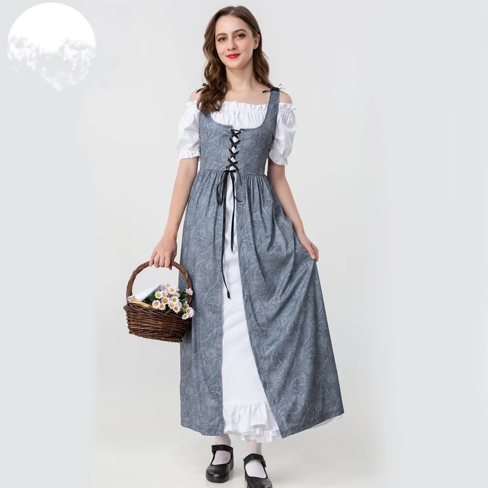 

Women Medieval Dress Costume Renaissance Gothic Cosplay Hooded Long Dress Retro Fancy Clothes