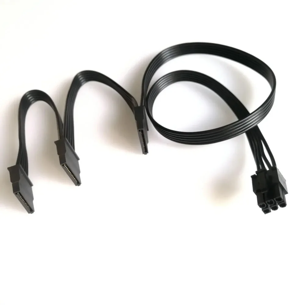 

6p 6Pin To Mainboard HDD 3-Port 3 SATA Power Socket Cord for For CORSAIR ATX PSU RM1000X RM750X 850X RMX Series Power Module