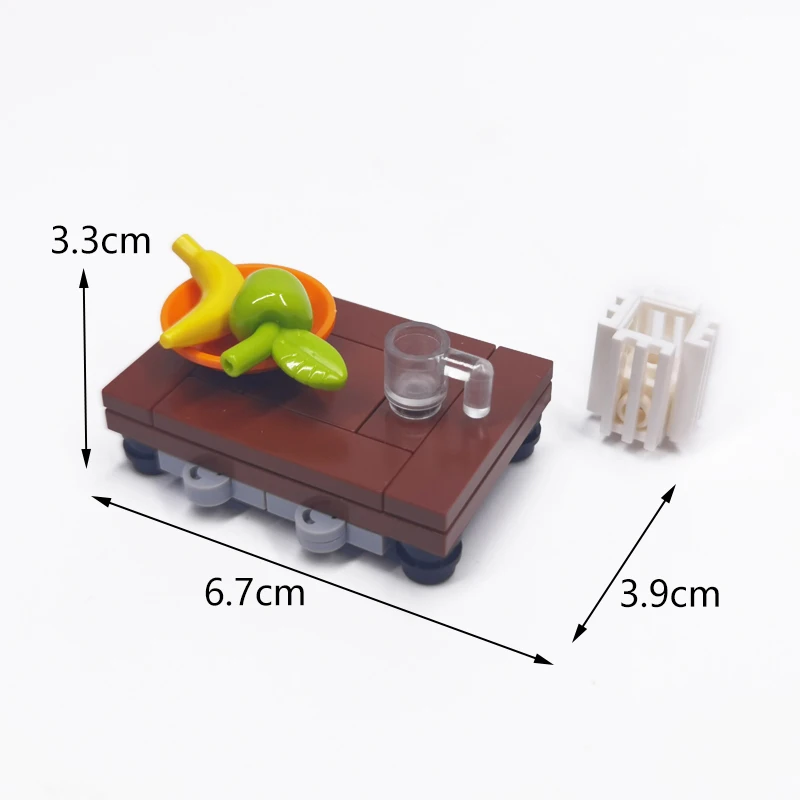 MOC-Bausteine, Möbel und Dekorationen für Wohnzimmer und Schlafzimmer – Bett, Bücherregal, Sofa, Computertisch, kleine Pflanzgefäße, Spielzeugmodelle. – Detail 29