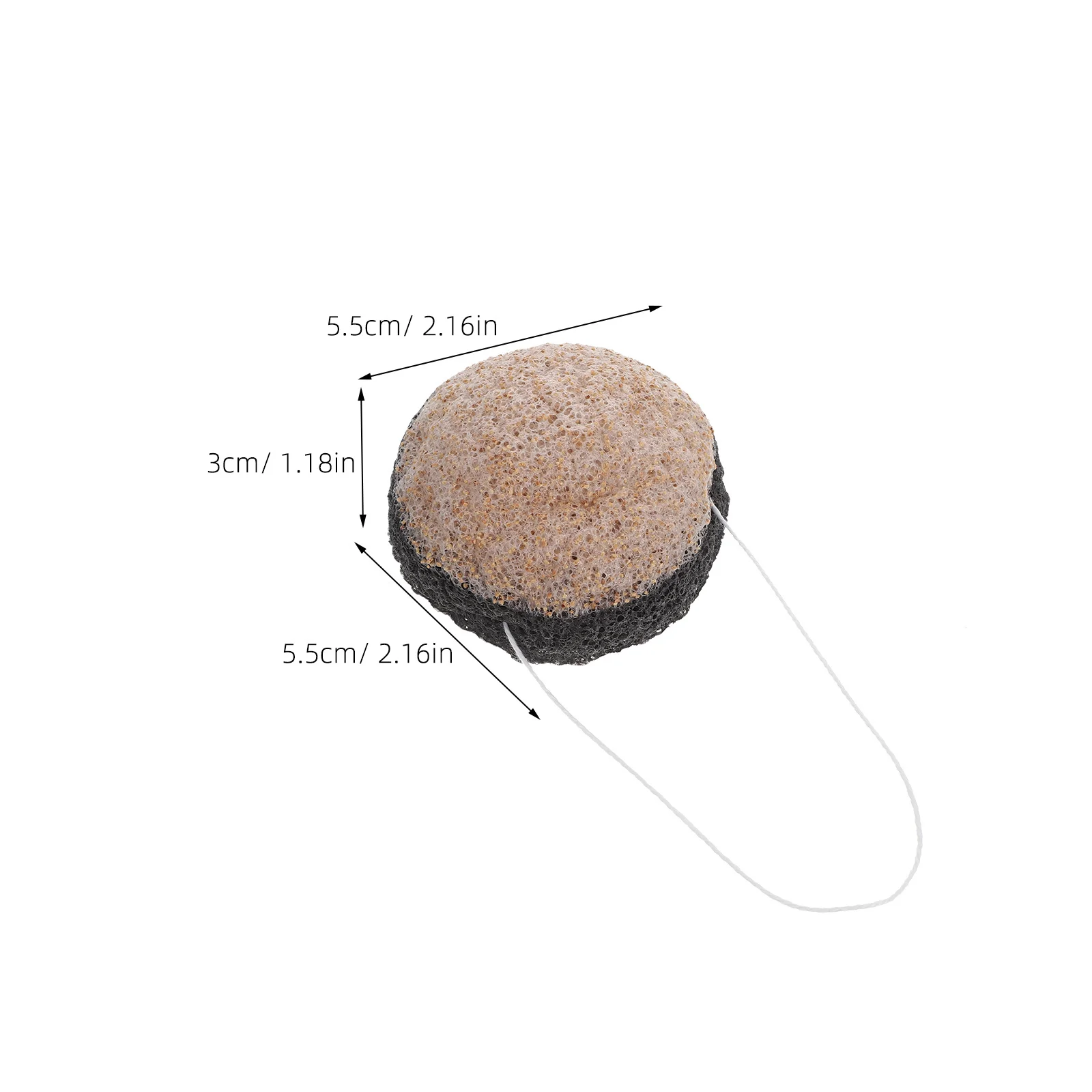 3 pçs konjac rosto purificador dupla face esfoliante esponja almofada de limpeza de carvão de bambu para limpeza profunda dos poros facial e