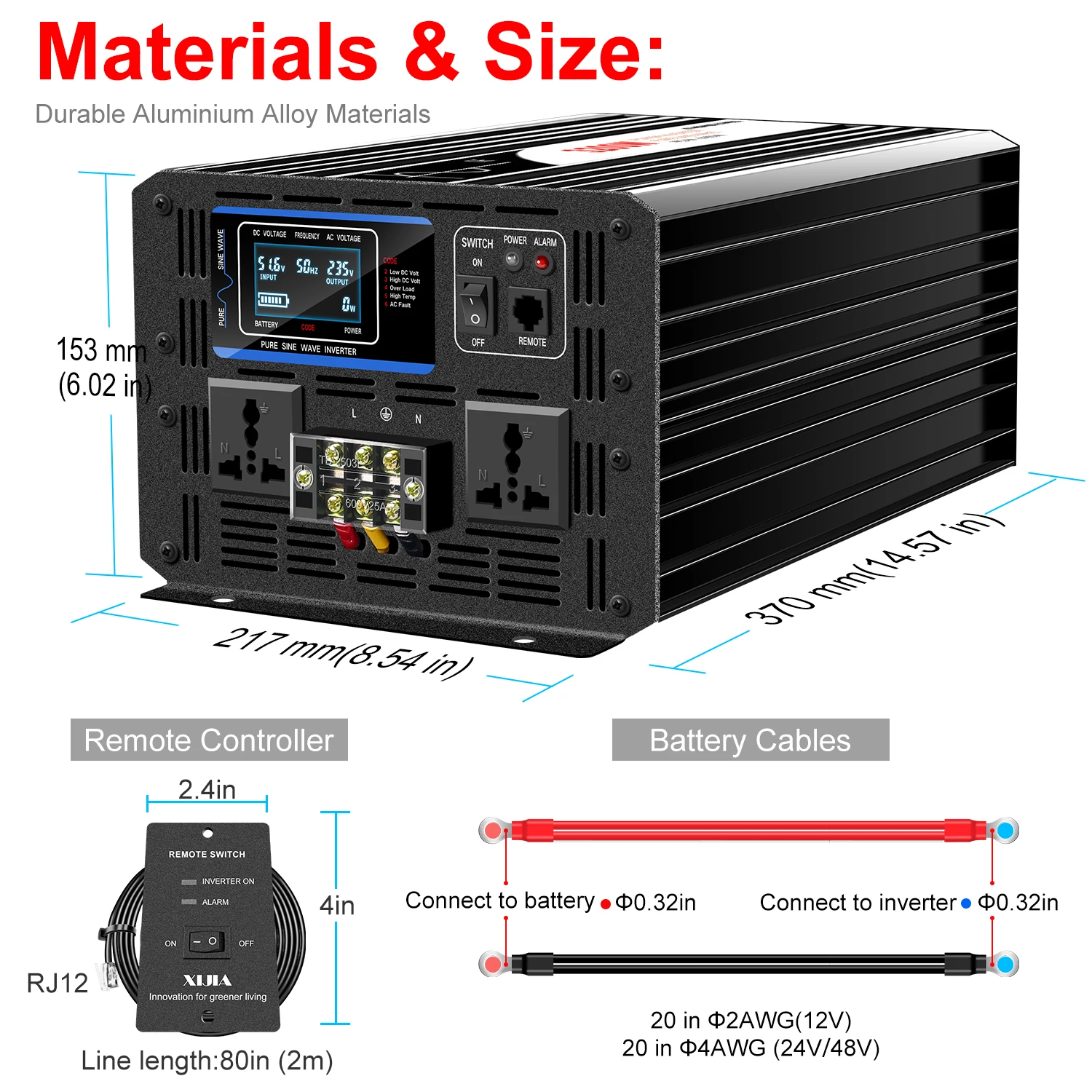 2025 hot sale 3200W off Grid DC 380V to AC 120V 220V Pure Sine Wave Inverter for Home Use