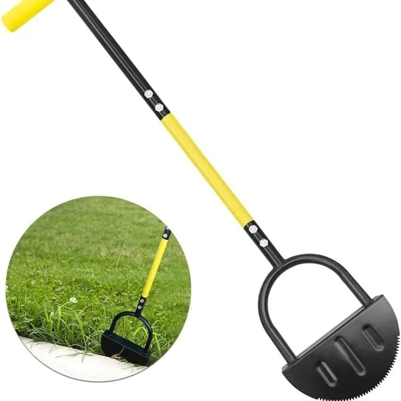 Manual Lawn Edger & Loosening Shovel, 2-section Split Design, 45# Steel Pipe, Ideal for Garden and Step Trimming