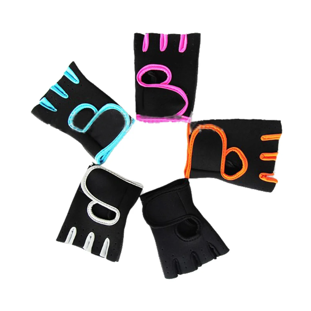 

Summer Cycling Gloves Half Finger Antiskid Protection Adjustable Sticking Buckle Design Comfortable Wear Black Size M