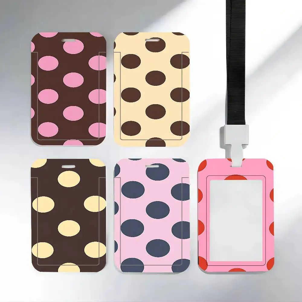Polka Dot NFC Contactless Sliding Card Sleeve For Student Cards, Bus Cards, ID Cards, And Work Permits