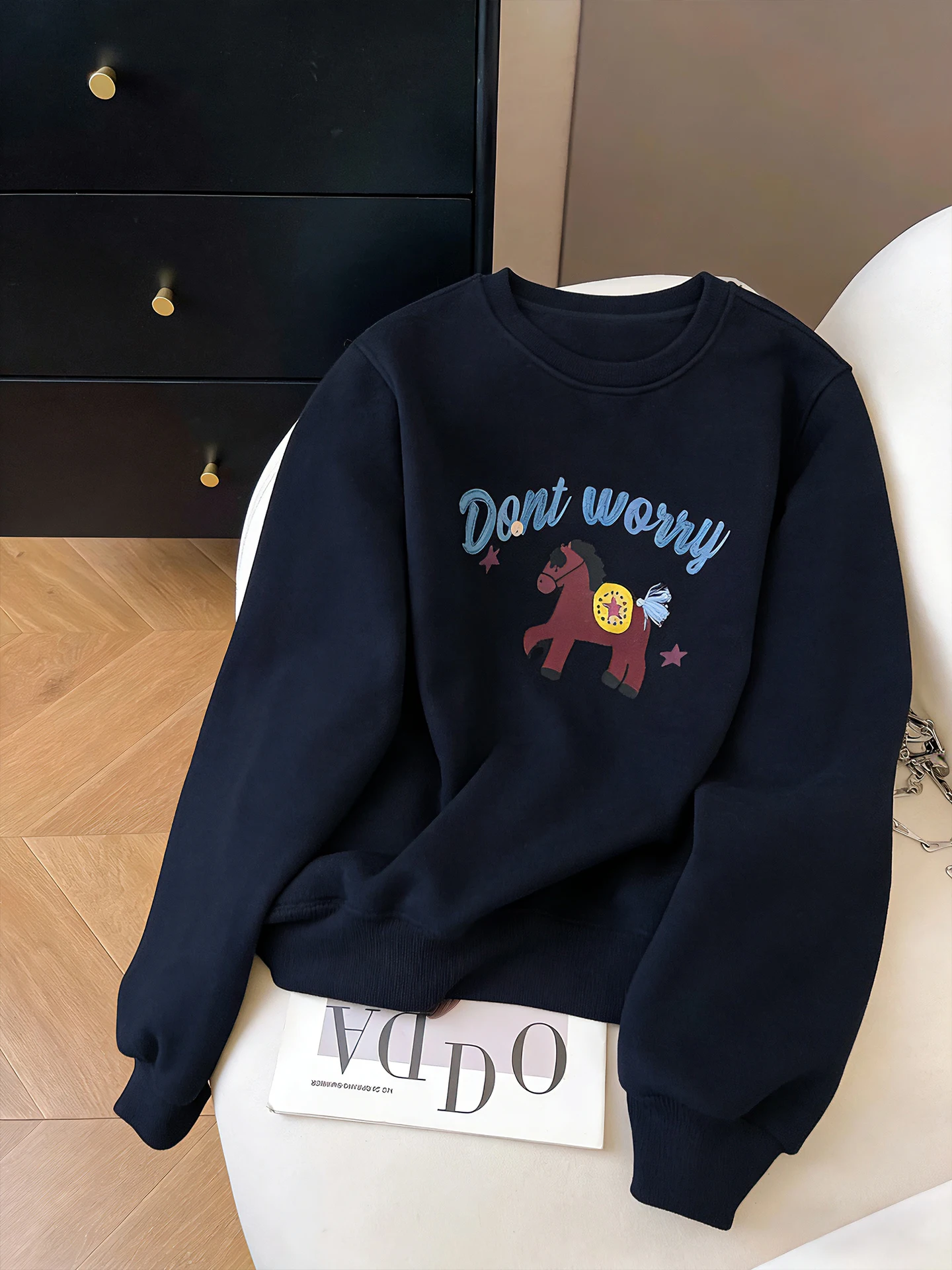 

Корейский круглый длинный свитшот с принтом Ne, женский повседневный свитер Agel Match, всесезонный, с мультяшным дизайном, удобный...