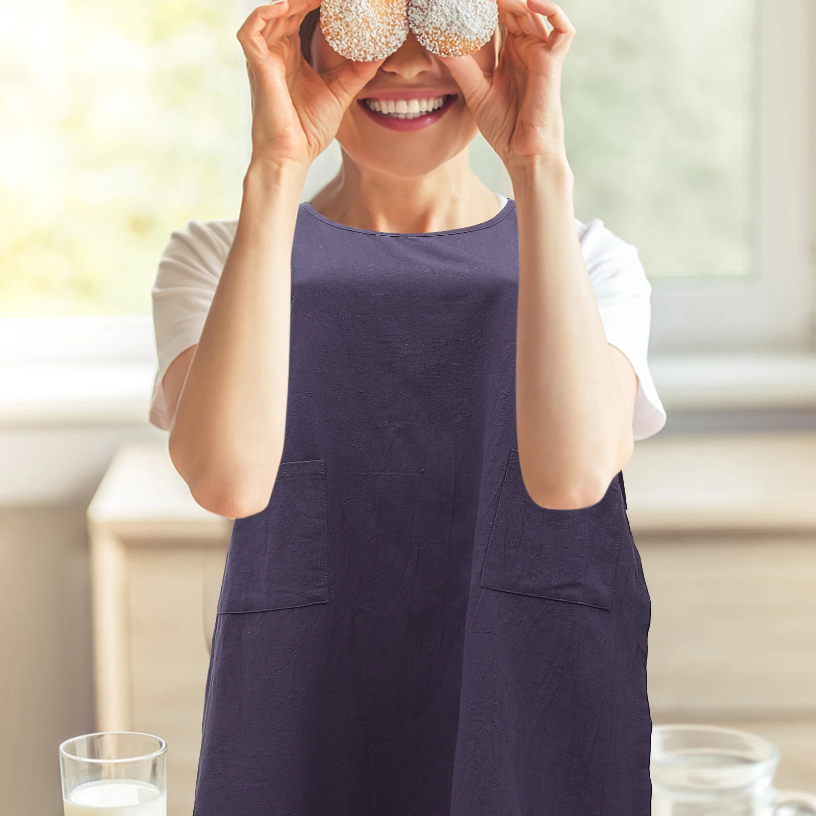 

Cotton Apron for Women Loose Cooking Housework Kitchen Apparel Essential Equipment Home Outdoor Camping Restaurants Pubs Cafes