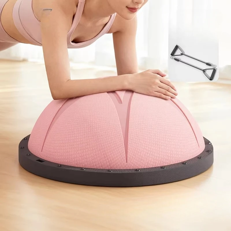 Media pelota de entrenamiento de equilibrio en casa, pelota Bosu de Yoga y Pilates para fuerza central, hemisferio de fitness antideslizante con bomba para gimnasio en casa