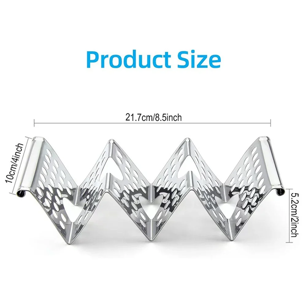 Wave Shape Tray Holder Mexican Roll Rack Stainless Steel Taco Holder Taco Cake Rack Display Stand Kitchen Gadgets