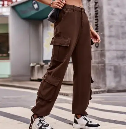 Women's Pants 2025 Fashion Latest Hot Selling Spring and Autumn New Loose Drawstring Design Denim Work Pants for Casual Sports