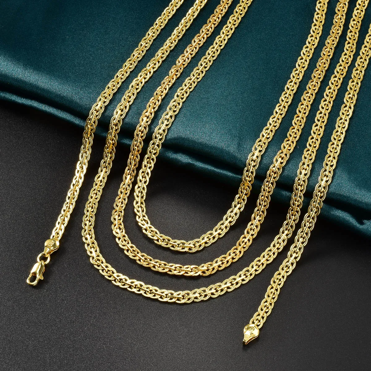 18K Gold Plated Link Chain Necklace for Women Man Cross 5mm Width Gold Color Choker Classic Trendy Daily Wear Wedding Party Gift