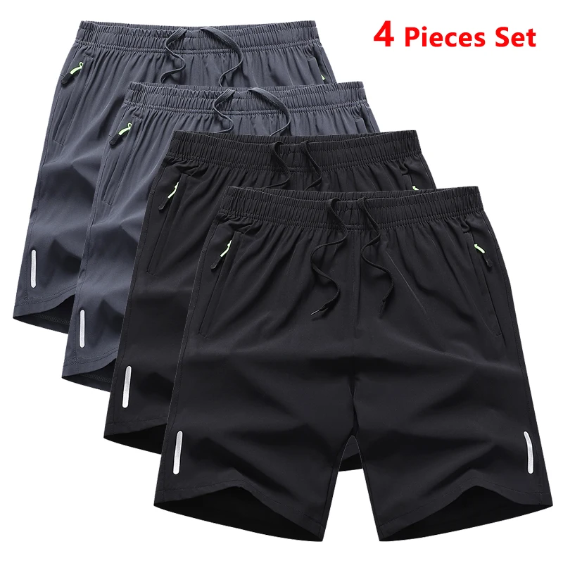 4 Pieces Casual Shorts Men's Running Sports Shorts Gym Fitness Shorts for Men Basketball Football Sportswear Beach Short Pants