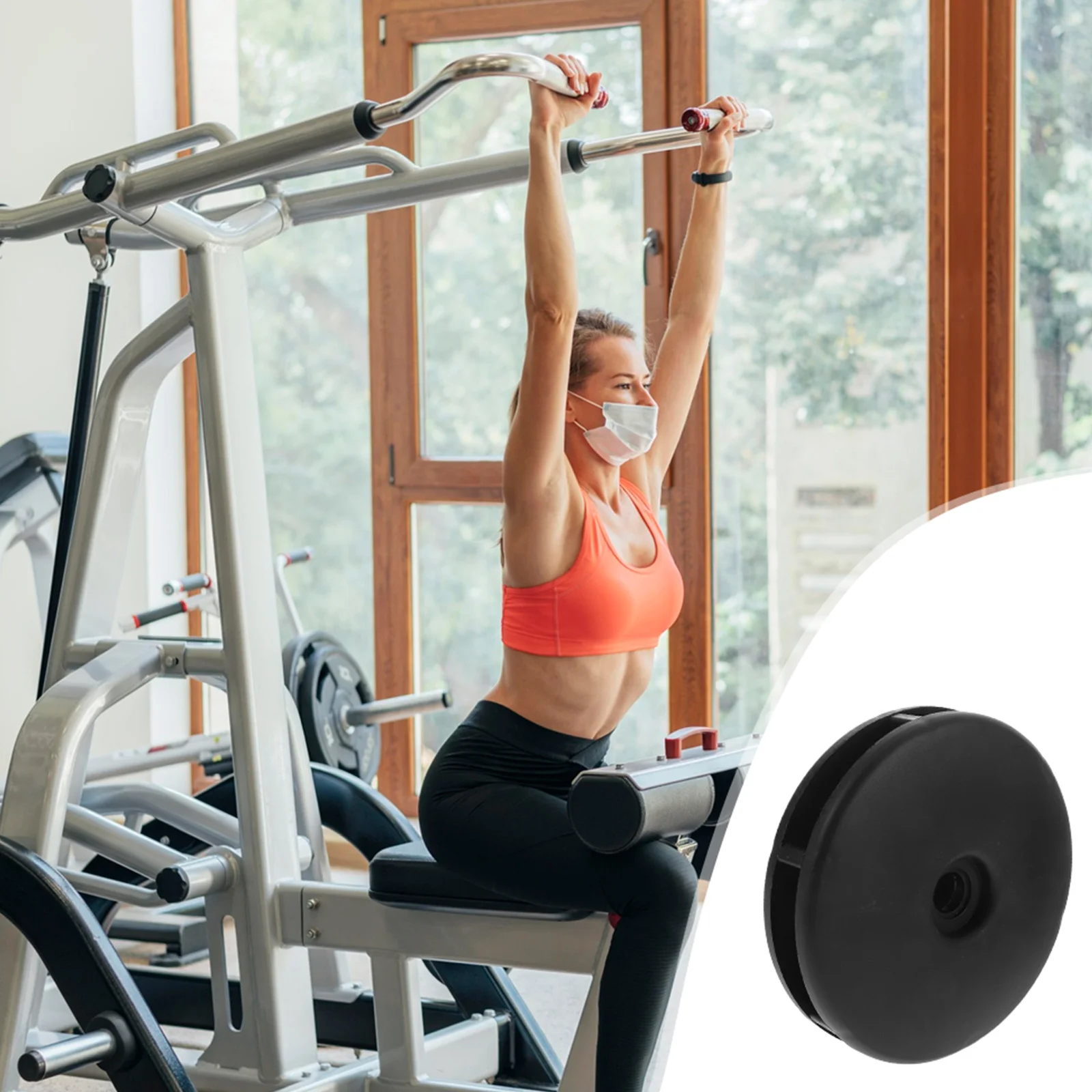 

2Pairs Plastic Pulley Caps Fitness Equipment Replacement for 105-120mm Pulley Wheel Cable Systems Home Commercial Gym