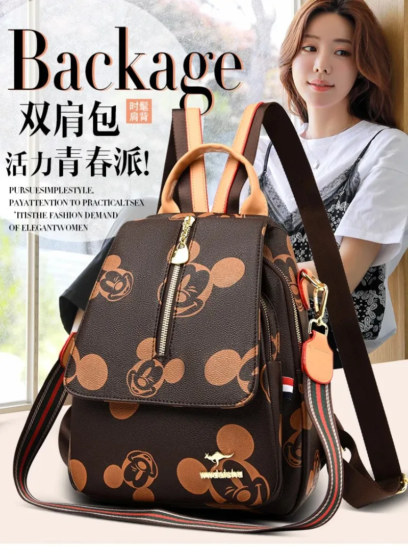 Disney New Fashion Mickey Ladies Backpack High Quality Large Capacity Multifunctional High-end Storage Ladies Backpack