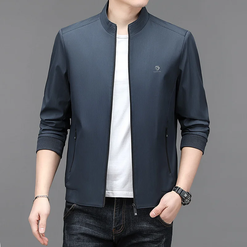 

2023 Spring Fall Jacket Men's Coat Casual Fashion Korean Jackets for Men Clothes Handsome Male Solid Color Casaco Masculino