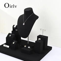 Oirlv Fashion Jewelry Window Display Set Props with Metal Jewelry Display Rack for Necklace Earrings Bangle Ring Exquisite Gifts