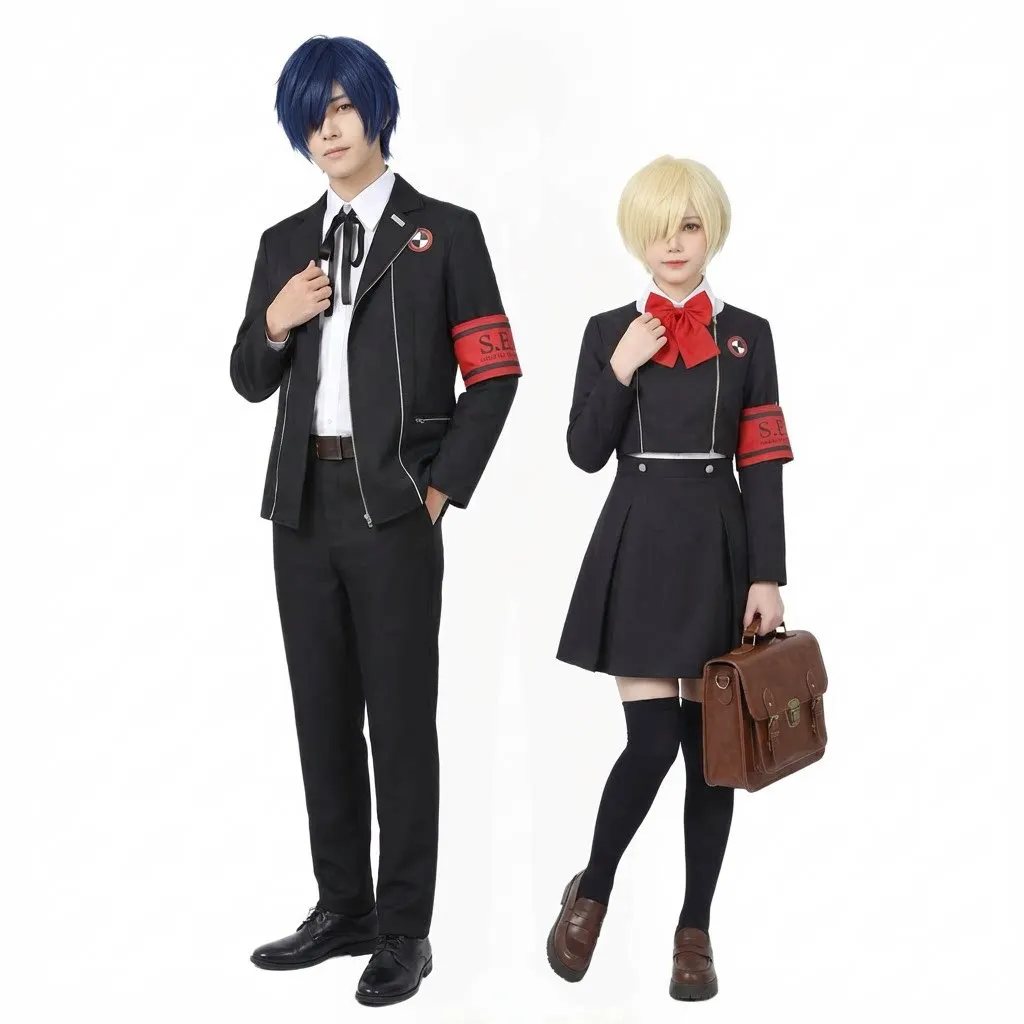 Persona 3 P3 Aegis Makoto Yuki Cosplay Kostüm Perücke Weihnachten Halloween Party für Frauen Männer