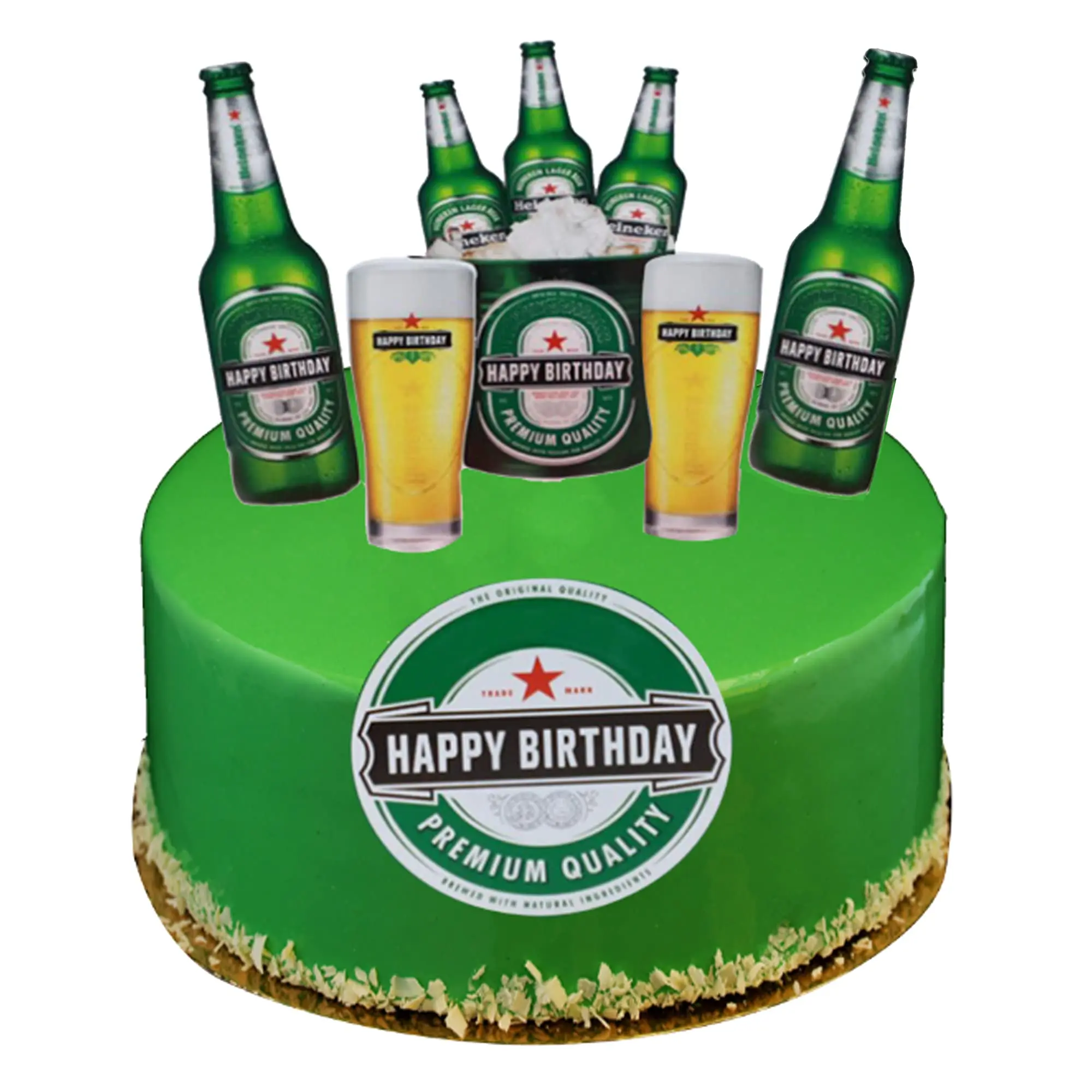 6 uds botella de cerveza pastel Topper decoraciones de magdalenas de vidrio para el día del padre, cumpleaños de adultos, fiesta temática de cerveza, suministros para despedida de soltero