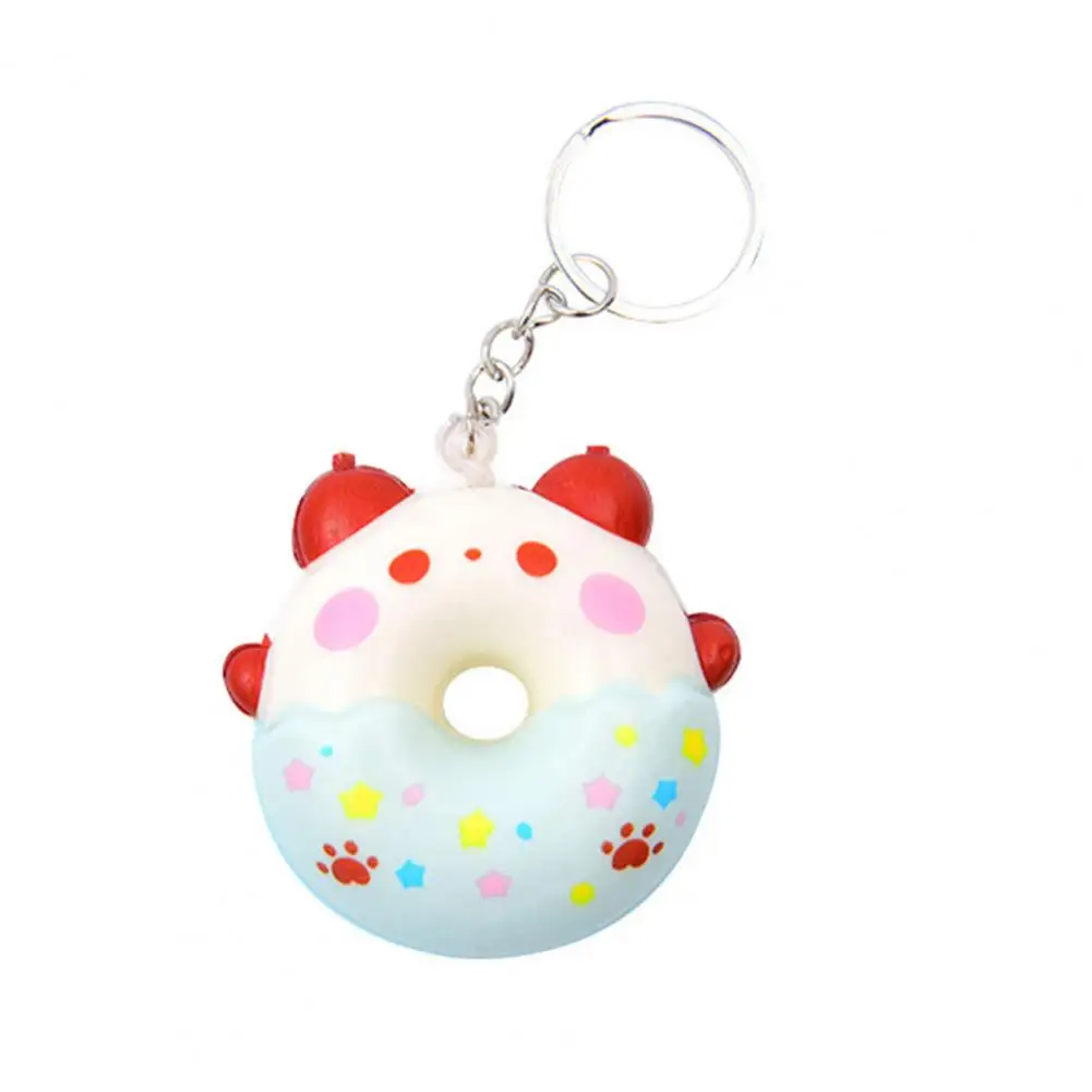 Cute Keychain Key Holder Slow Rebound Cartoon Decompression Toy Animal Donut Squeeze Toy Keychain Backpack Supplies