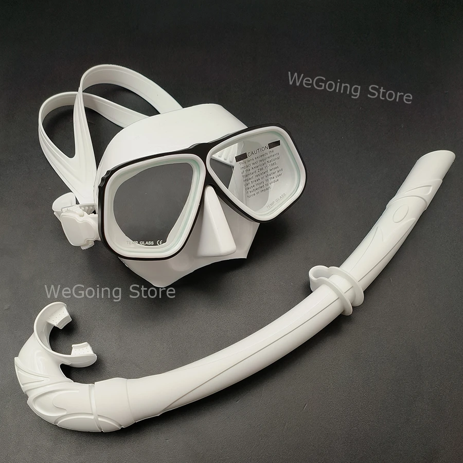Aluminium Similar Apollo Small Volume Freediving Glasses Set Alloy Scuba Dive Goggles with White Wet Snorkeling Tube