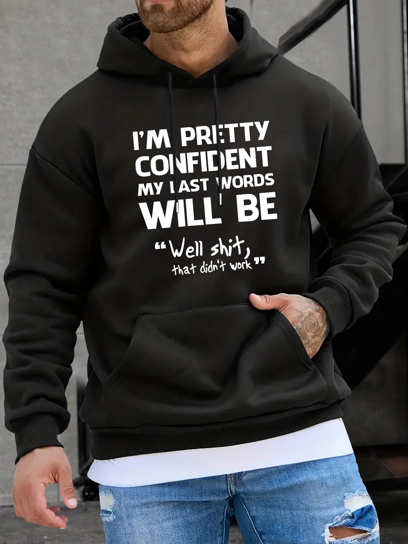 Chemise à capuche décontractée à motif géométrique pour hommes - Le choix parfait pour les saisons du printemps et de l'automne