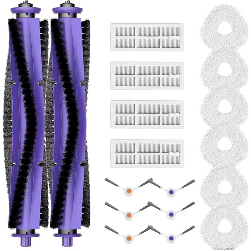 

EMECE-For Narwal Freo: Комплект запасных частей - 2 роликовые щетки, 4 HEPA-фильтра, 6 салфеток для влажной уборки и 6 боковых щеток для робота-пылесоса