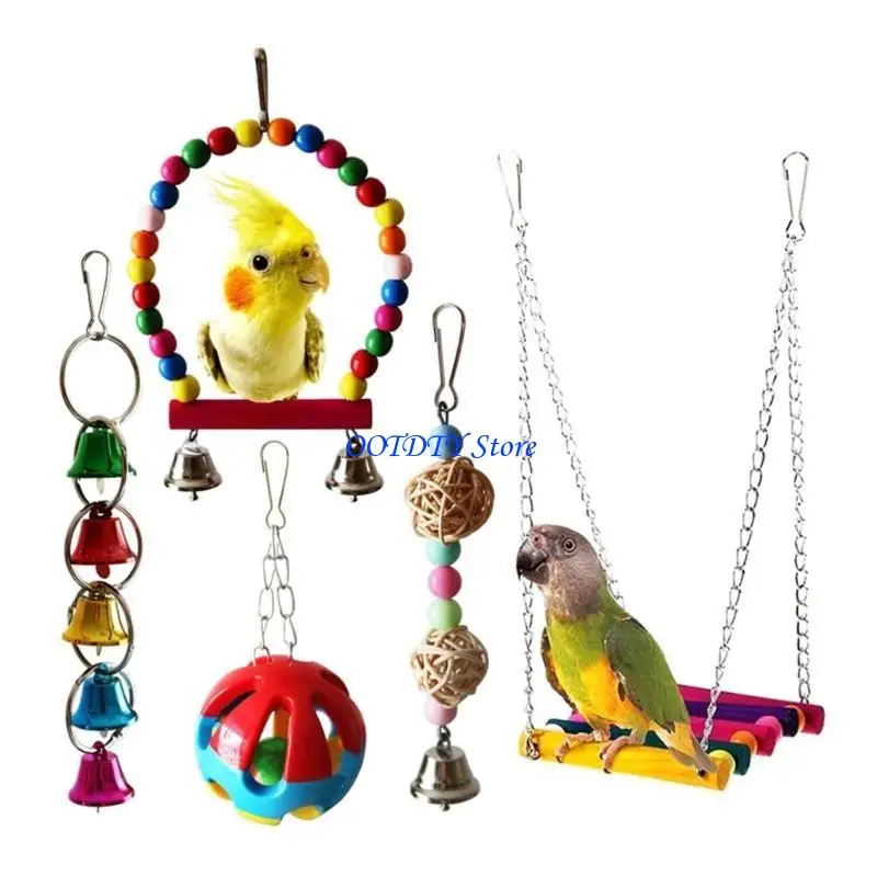 367A Bird Training Chewing Climbing Parrots Swing Gym Toy for Parakeets Cockatiel