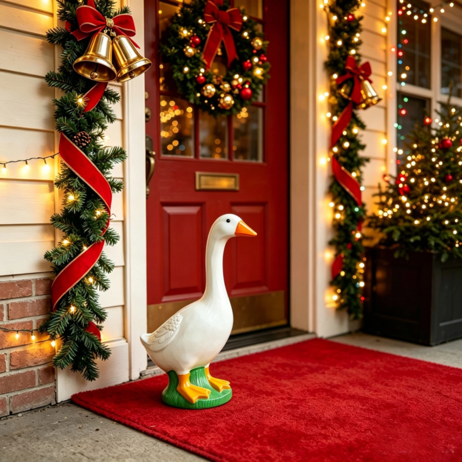 Goose Statue Long-Lasting Resin Goose Lawn Ornament Sturdy Cheerful for Gardeners, Garden, Patio