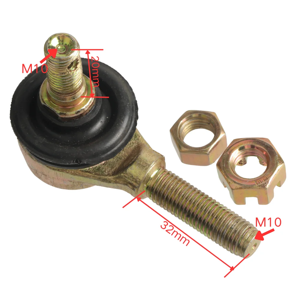 1 Pair M10 Ball Joint Steering Tie Rod Shaft 100MM-330MM Kit Accessories For 50cc-250cc ATV UTV Buggy Go Kart Quad Bike