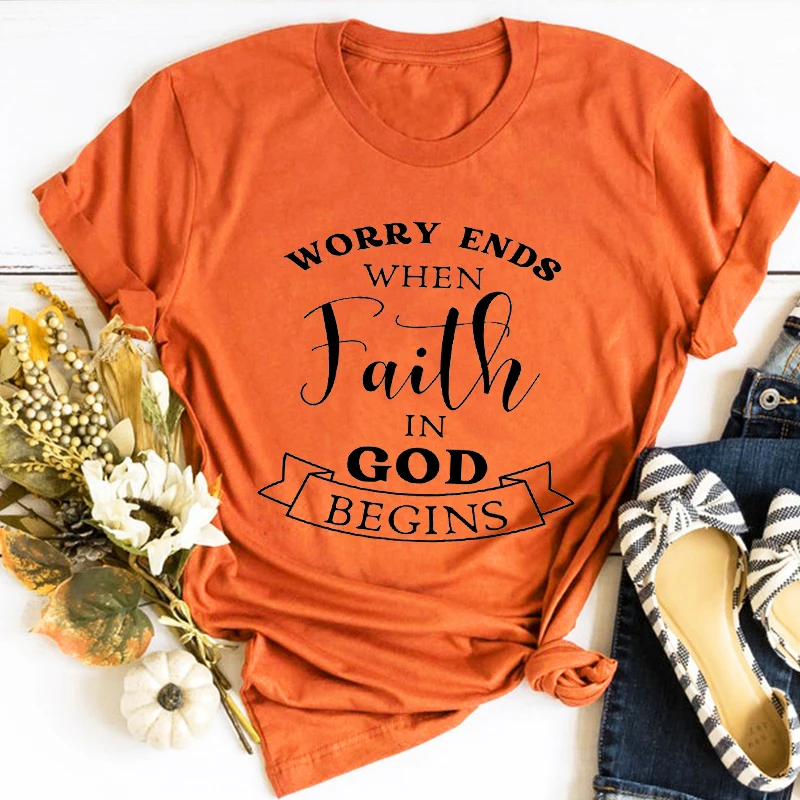 

Faith T-Shirt Church Shirt God Vintage Clothes Christian Shirts Bible Shirt Inspirational Tops Kawaii Religion Shirt