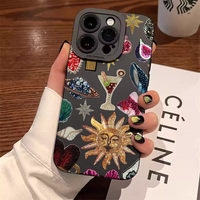 Fashion Black Collage Pattern Eye Design Phone Case For iPhone 11 12 13 14 15 16 Pro Max 16E XS X XR 7 8 16 Plus SE2 Soft Cover