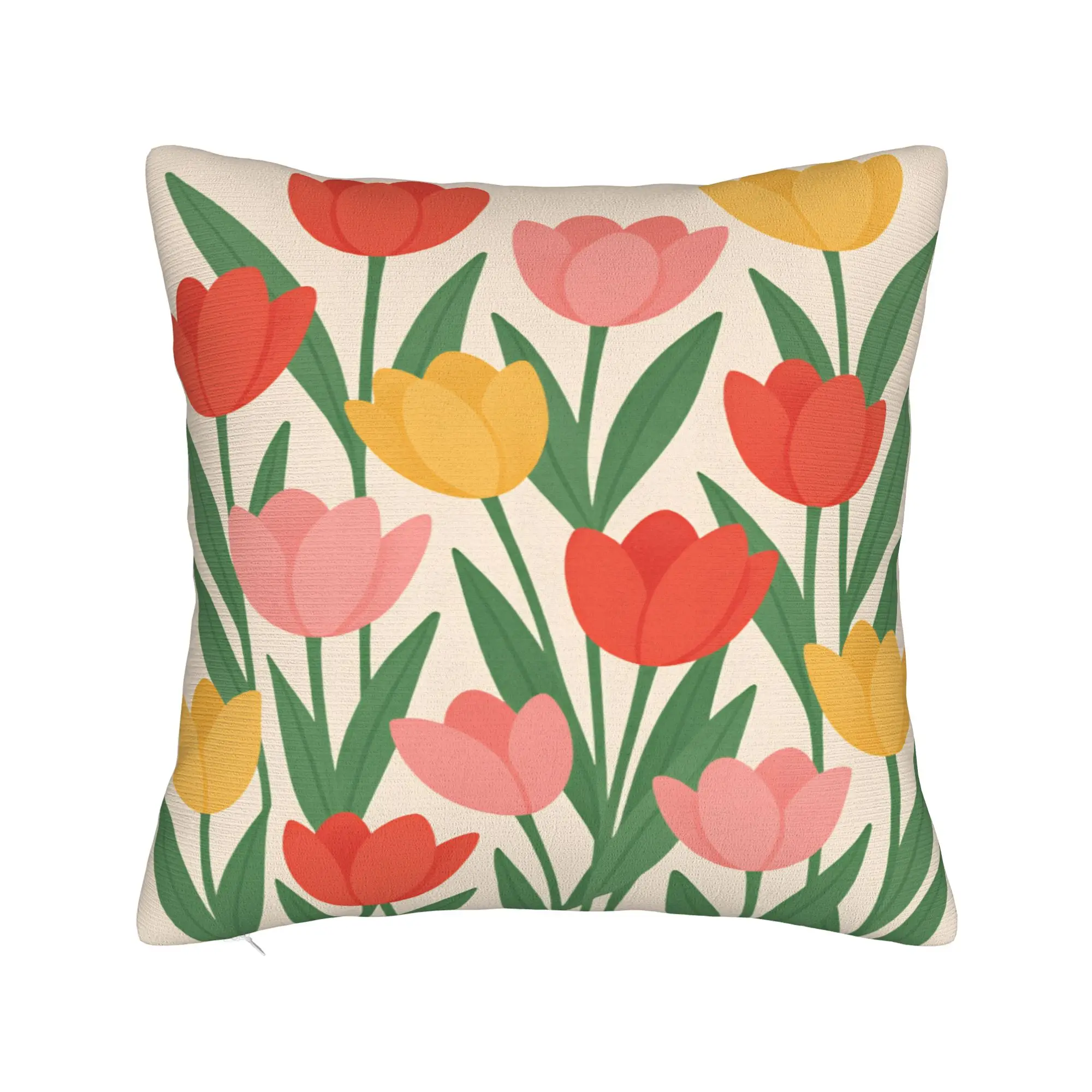 Tulip Spring Pillow Case  Retro Trendy Pillow Cover Graphic Pillowcases For Sofa Car Home Decor
