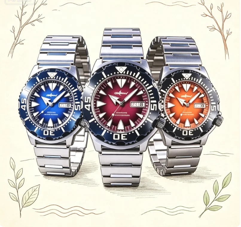 Двухцветные черные спортивные – обзор и цена Stainless Bracelet Diver