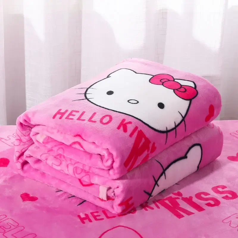 

Sanrio hello kitty flannel air conditioning blanket student single blanket bed sheet girl spring and autumn pure quilt