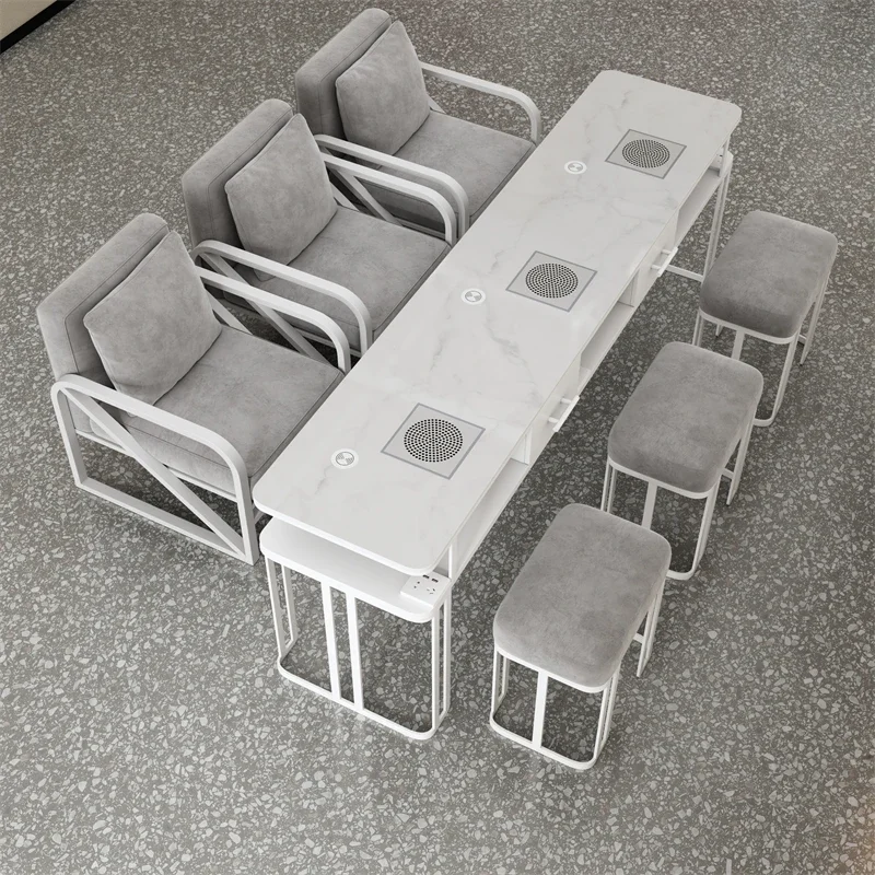 

Minimalist Easy Clean Nail Desk Reception European Designer Nordic Manicure Table Art Luxury Tavolo Per Unghie Salon Furniture