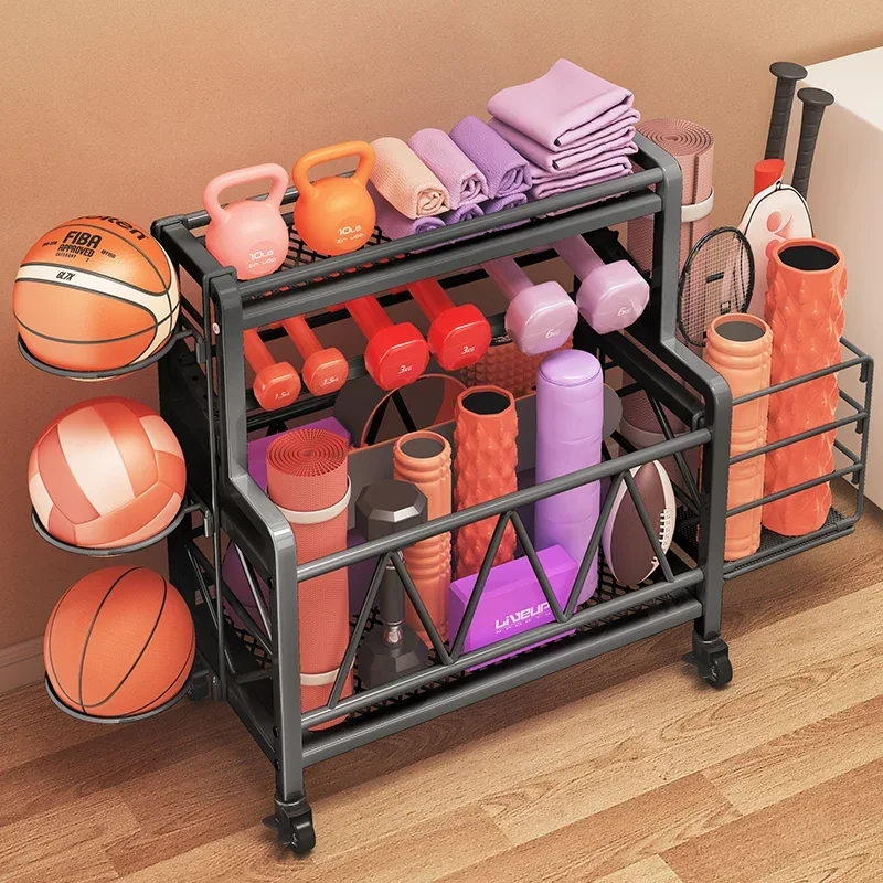 Yoga Mat Storage Basket High-capacity Household Sports Equipment Sorting Tool Multifunctional Fitness Article Organization Rack