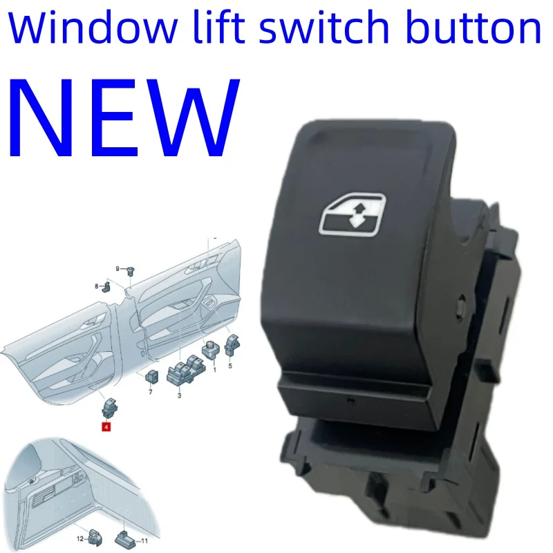 NIEUWE Schakelaar voor elektrische ramen, geschikt voor Skoda Octavia Scala/Kamiq Kodiaq Superb 5G0959855/L 5G0959855/K Schakelaar voor ramen 2015-2026