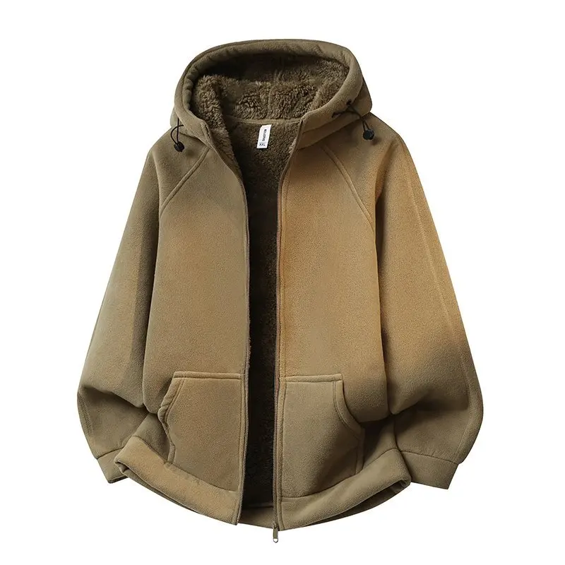 

High-quality, stylish, casual and trendy autumn and winter new fashion fleece and thickened jacket for men, simple coat