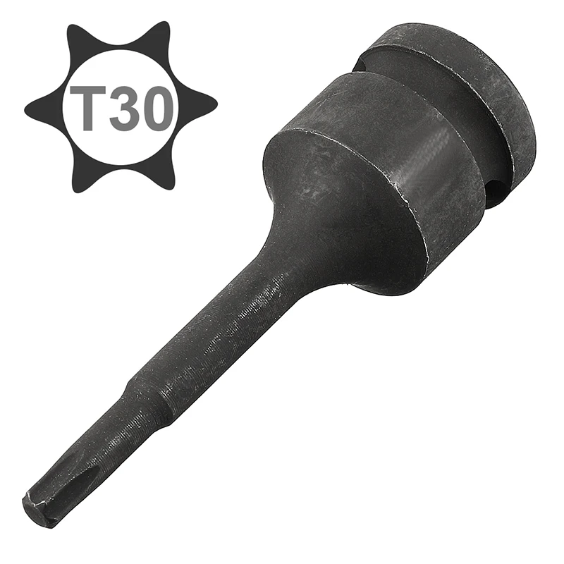 T30 Torx Bit Impact Socket Wrench Socket Adapter Spanner Drive Converter Impact Tool 1/2 Inch Drive for Electric Power Drill