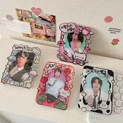 MINKYS-soporte de acrílico para sesión fotográfica, bolsa colgante con forma de vaca, gato, Kpop, tarjetero para fotos, papelería escolar