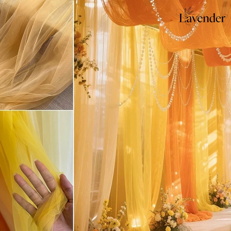 Soft Tulle Mesh Fabric Sheer Net Cloth for Indoor Ceiling Drape Hotel & Lawn Wedding Decoration & Handmade DIY Material