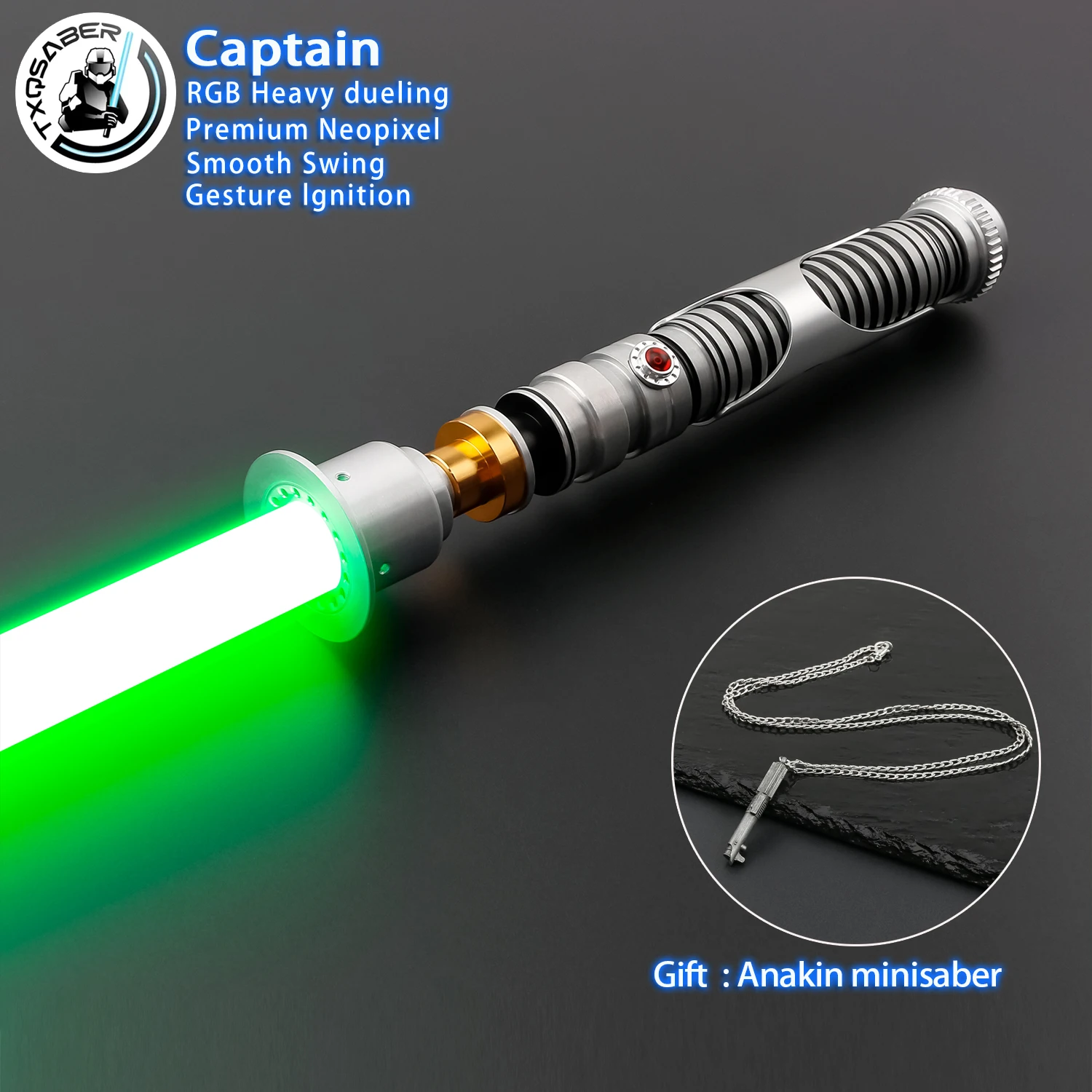 

TXQSABER The lord Lightsaber SDRGB Heavy Dueling NeoPixel Light Sword Metal Hilt Smooth Swing Cosplay Toys for Adult laser sword