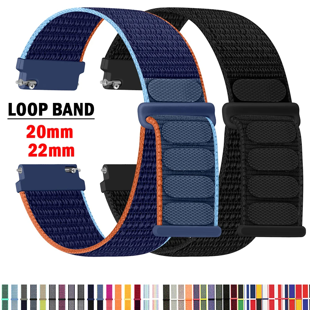 Pulseira Esportiva, Huawei Gt 4, 2, 3 Strap, 6, 5, Pro, 4, Classic, Ativo 2, 43-47, 44mm, Faixa de Loop de Nylon para Samsung Galaxy Watch, 20 milímetros, 22 milímetros