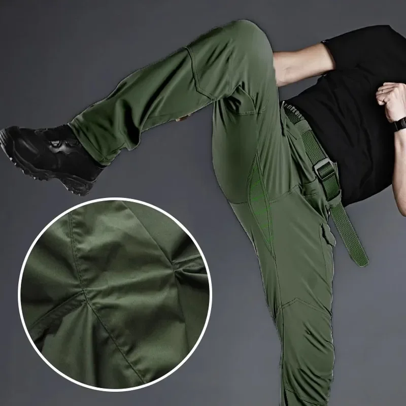 Summer Tactical Sets Mens Outdoor Breathable Multiple Pockets Combat Training  Long Sleeve Shirts Cargo Pants Suits Male