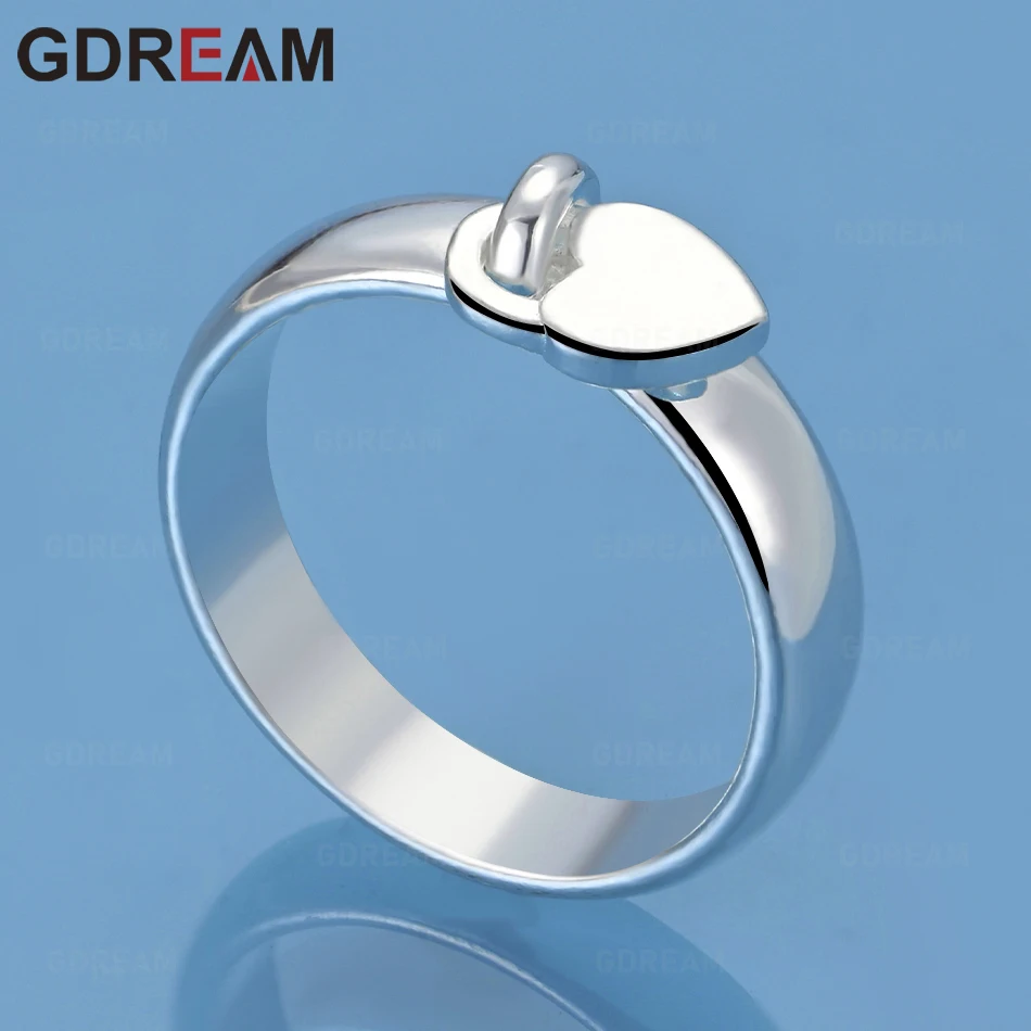 

Gdream 925 Sterling Silver Polished Heart Lock Ring #6-10, Exquisite And Cute Wedding Party Jewelry For Women